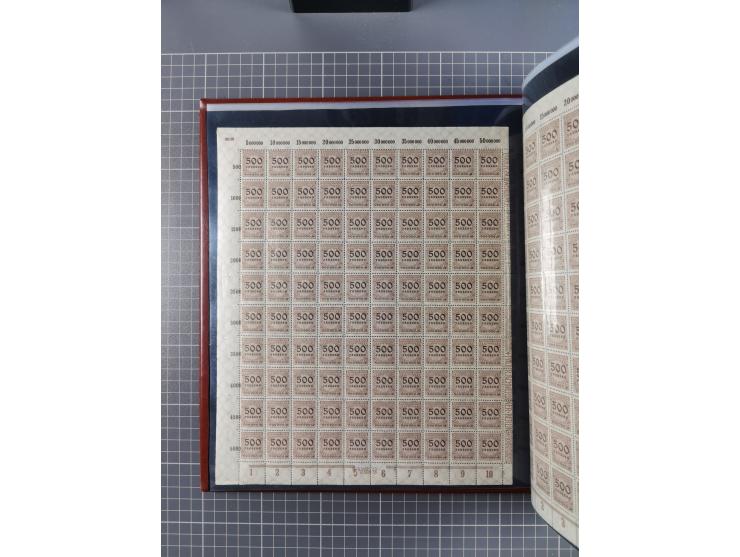 1923, meist postfrische Sammlung mit ca. 200 Bogen ex Mi.-Nr. 313-30, dabei u.a. Mi.-Nr. 330A (4) und 330B (3), gute Erhaltun