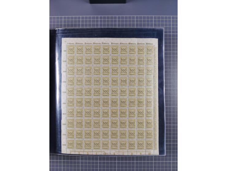 1923, meist postfrische Sammlung mit ca. 200 Bogen ex Mi.-Nr. 313-30, dabei u.a. Mi.-Nr. 330A (4) und 330B (3), gute Erhaltun