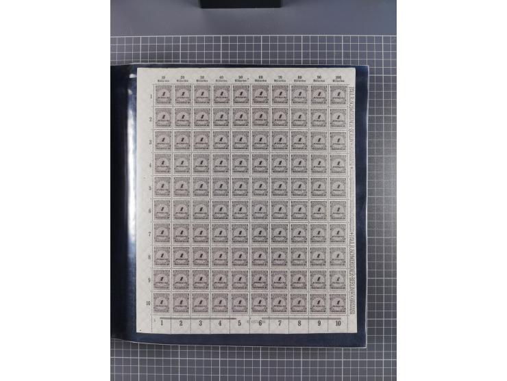 1923, meist postfrische Sammlung mit ca. 200 Bogen ex Mi.-Nr. 313-30, dabei u.a. Mi.-Nr. 330A (4) und 330B (3), gute Erhaltun