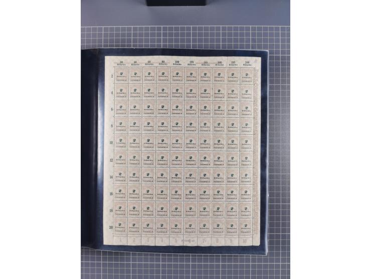 1923, meist postfrische Sammlung mit ca. 200 Bogen ex Mi.-Nr. 313-30, dabei u.a. Mi.-Nr. 330A (4) und 330B (3), gute Erhaltun