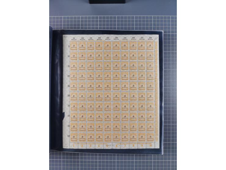 1923, meist postfrische Sammlung mit ca. 200 Bogen ex Mi.-Nr. 313-30, dabei u.a. Mi.-Nr. 330A (4) und 330B (3), gute Erhaltun