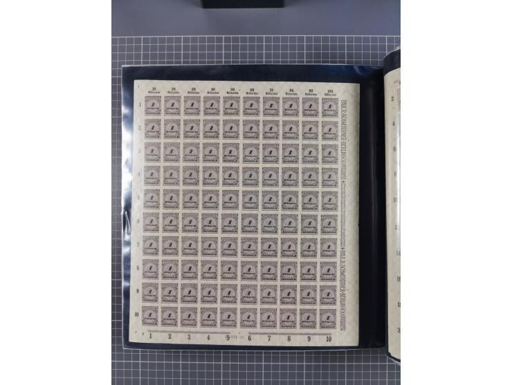 1923, meist postfrische Sammlung mit ca. 200 Bogen ex Mi.-Nr. 313-30, dabei u.a. Mi.-Nr. 330A (4) und 330B (3), gute Erhaltun