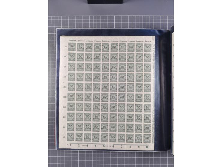 1923, meist postfrische Sammlung mit ca. 200 Bogen ex Mi.-Nr. 313-30, dabei u.a. Mi.-Nr. 330A (4) und 330B (3), gute Erhaltun