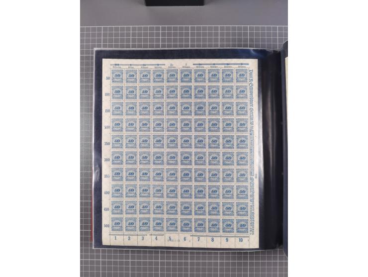 1923, meist postfrische Sammlung mit ca. 200 Bogen ex Mi.-Nr. 313-30, dabei u.a. Mi.-Nr. 330A (4) und 330B (3), gute Erhaltun