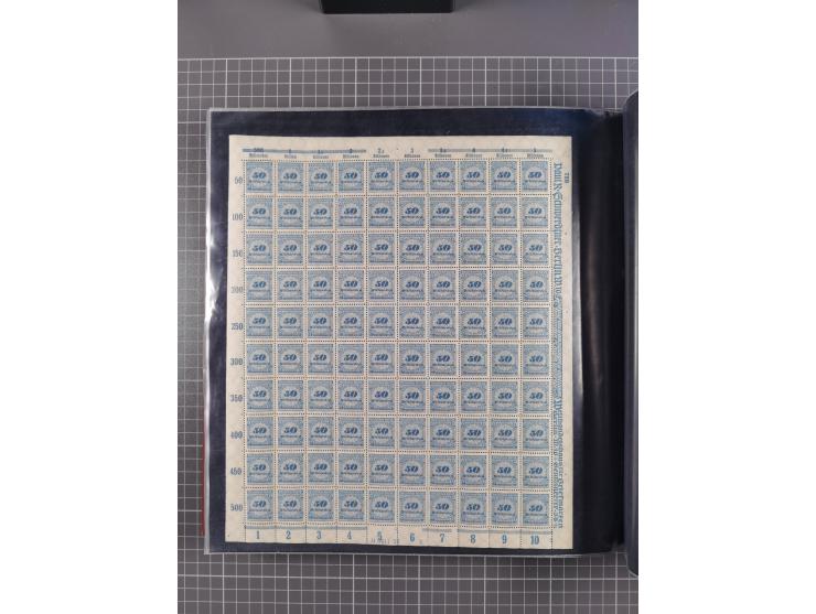 1923, meist postfrische Sammlung mit ca. 200 Bogen ex Mi.-Nr. 313-30, dabei u.a. Mi.-Nr. 330A (4) und 330B (3), gute Erhaltun