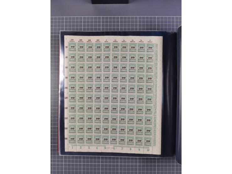 1923, meist postfrische Sammlung mit ca. 200 Bogen ex Mi.-Nr. 313-30, dabei u.a. Mi.-Nr. 330A (4) und 330B (3), gute Erhaltun