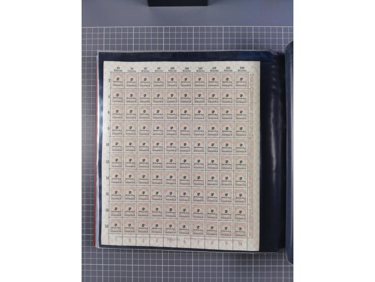 1923, meist postfrische Sammlung mit ca. 200 Bogen ex Mi.-Nr. 313-30, dabei u.a. Mi.-Nr. 330A (4) und 330B (3), gute Erhaltun