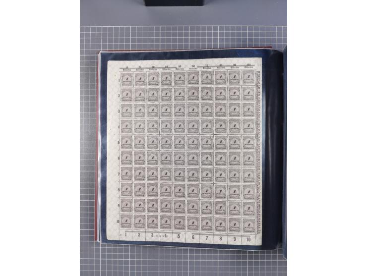 1923, meist postfrische Sammlung mit ca. 200 Bogen ex Mi.-Nr. 313-30, dabei u.a. Mi.-Nr. 330A (4) und 330B (3), gute Erhaltun