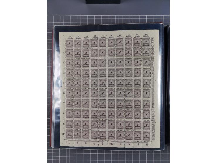 1923, meist postfrische Sammlung mit ca. 200 Bogen ex Mi.-Nr. 313-30, dabei u.a. Mi.-Nr. 330A (4) und 330B (3), gute Erhaltun