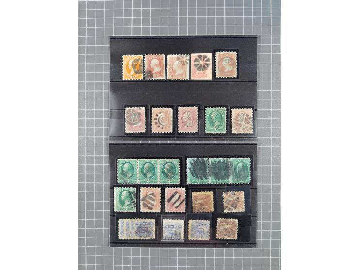 1850/1950, interesting holding in two booklets and envelope, used with few fancy cancellations, incl. better values and varie