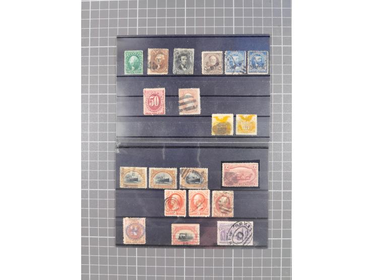 1850/1950, interesting holding in two booklets and envelope, used with few fancy cancellations, incl. better values and varie