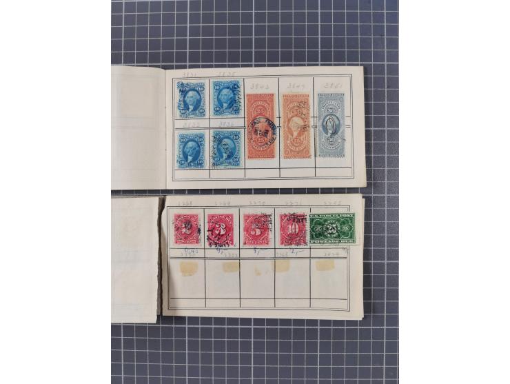 1850/1950, interesting holding in two booklets and envelope, used with few fancy cancellations, incl. better values and varie