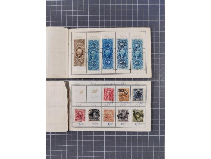 1850/1950, interesting holding in two booklets and envelope, used with few fancy cancellations, incl. better values and varie