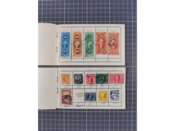 1850/1950, interesting holding in two booklets and envelope, used with few fancy cancellations, incl. better values and varie