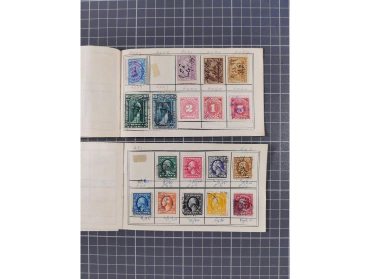 1850/1950, interesting holding in two booklets and envelope, used with few fancy cancellations, incl. better values and varie