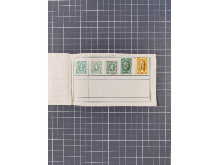 1850/1950, interesting holding in two booklets and envelope, used with few fancy cancellations, incl. better values and varie