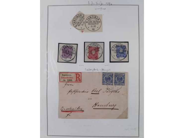 VORLÄUFER: 1890/92 (ca.), 25 Marken und Briefstücke &nbsp;(zzgl. einiger philatelistischer Stücke) sowie 3 Belege, dabei Zanz