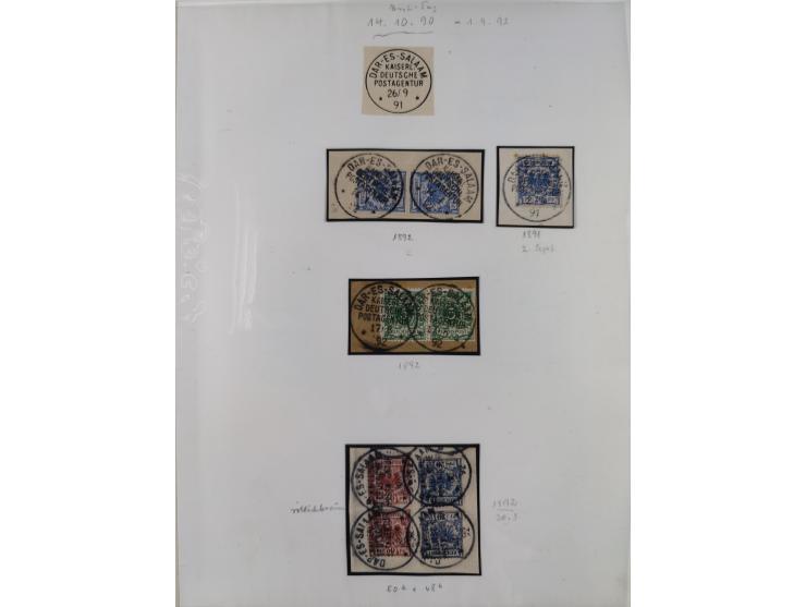 VORLÄUFER: 1890/92 (ca.), 25 Marken und Briefstücke &nbsp;(zzgl. einiger philatelistischer Stücke) sowie 3 Belege, dabei Zanz