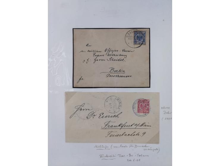VORLÄUFER: 1890/92 (ca.), 25 Marken und Briefstücke &nbsp;(zzgl. einiger philatelistischer Stücke) sowie 3 Belege, dabei Zanz