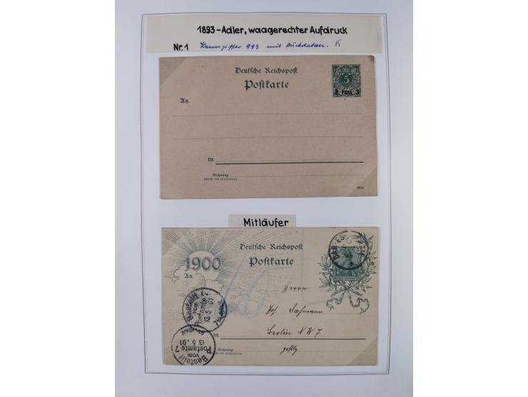 GANZSACHEN: 1893/1919,82 ungebrauchte und gebrauchte Karten, dabei Jahrhundert Karte von Daressalam nach Berlin, ungebrauchte