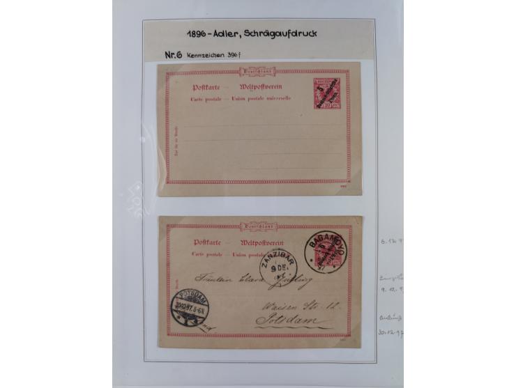 GANZSACHEN: 1893/1919,82 ungebrauchte und gebrauchte Karten, dabei Jahrhundert Karte von Daressalam nach Berlin, ungebrauchte