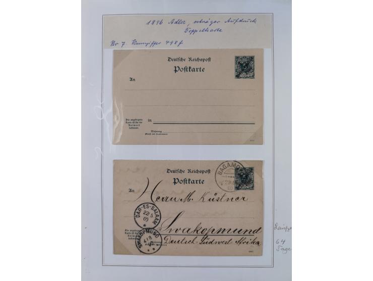 GANZSACHEN: 1893/1919,82 ungebrauchte und gebrauchte Karten, dabei Jahrhundert Karte von Daressalam nach Berlin, ungebrauchte