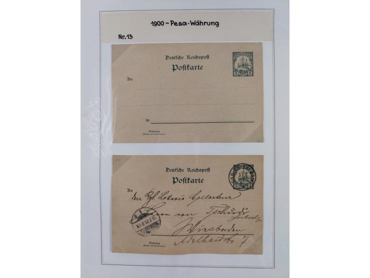 GANZSACHEN: 1893/1919,82 ungebrauchte und gebrauchte Karten, dabei Jahrhundert Karte von Daressalam nach Berlin, ungebrauchte