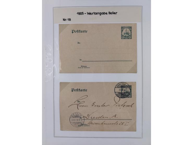 GANZSACHEN: 1893/1919,82 ungebrauchte und gebrauchte Karten, dabei Jahrhundert Karte von Daressalam nach Berlin, ungebrauchte