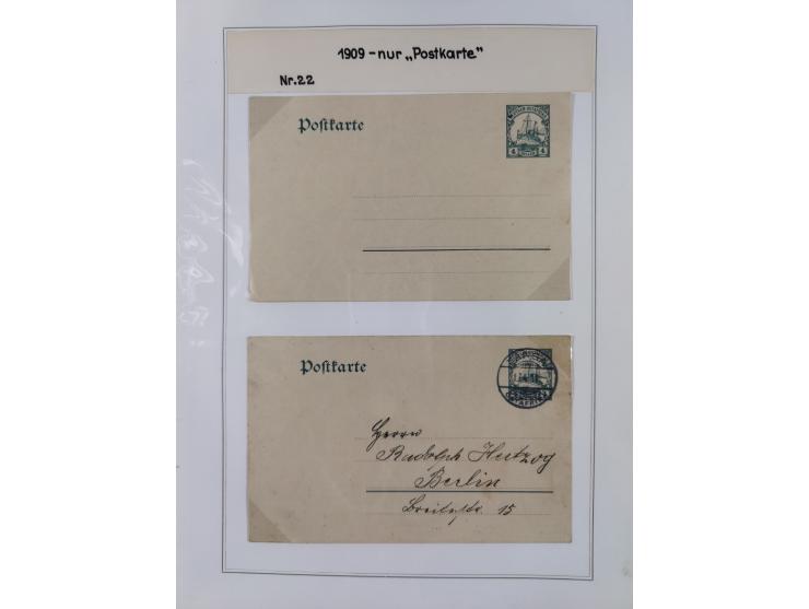 GANZSACHEN: 1893/1919,82 ungebrauchte und gebrauchte Karten, dabei Jahrhundert Karte von Daressalam nach Berlin, ungebrauchte