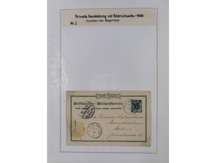 GANZSACHEN: 1893/1919,82 ungebrauchte und gebrauchte Karten, dabei Jahrhundert Karte von Daressalam nach Berlin, ungebrauchte