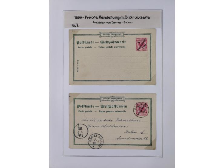 GANZSACHEN: 1893/1919,82 ungebrauchte und gebrauchte Karten, dabei Jahrhundert Karte von Daressalam nach Berlin, ungebrauchte