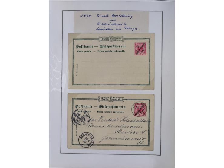 GANZSACHEN: 1893/1919,82 ungebrauchte und gebrauchte Karten, dabei Jahrhundert Karte von Daressalam nach Berlin, ungebrauchte