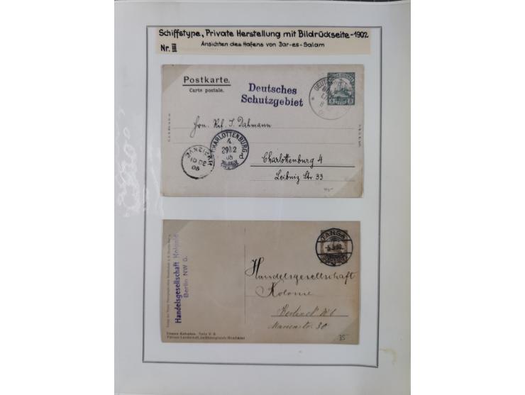 GANZSACHEN: 1893/1919,82 ungebrauchte und gebrauchte Karten, dabei Jahrhundert Karte von Daressalam nach Berlin, ungebrauchte