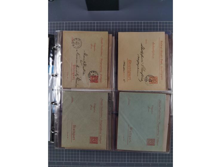 Stuttgart-Privat-Stadtpost: 1886-1900, über 140 Briefe, Karten und ungebrauchte und gebrauchte Ganzsachenkarten mit besseren.