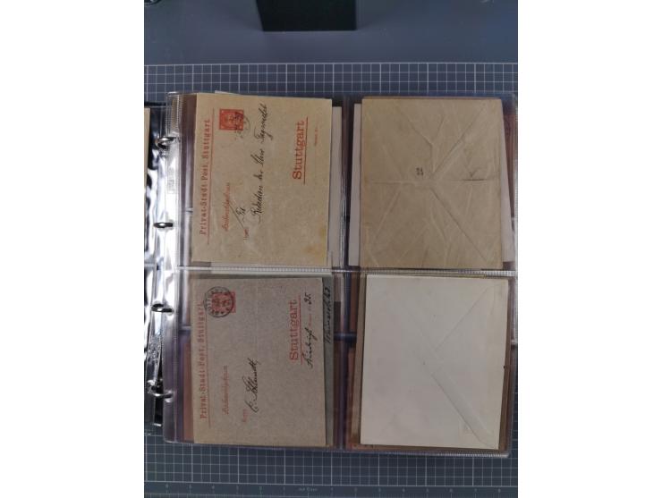 Stuttgart-Privat-Stadtpost: 1886-1900, über 140 Briefe, Karten und ungebrauchte und gebrauchte Ganzsachenkarten mit besseren.