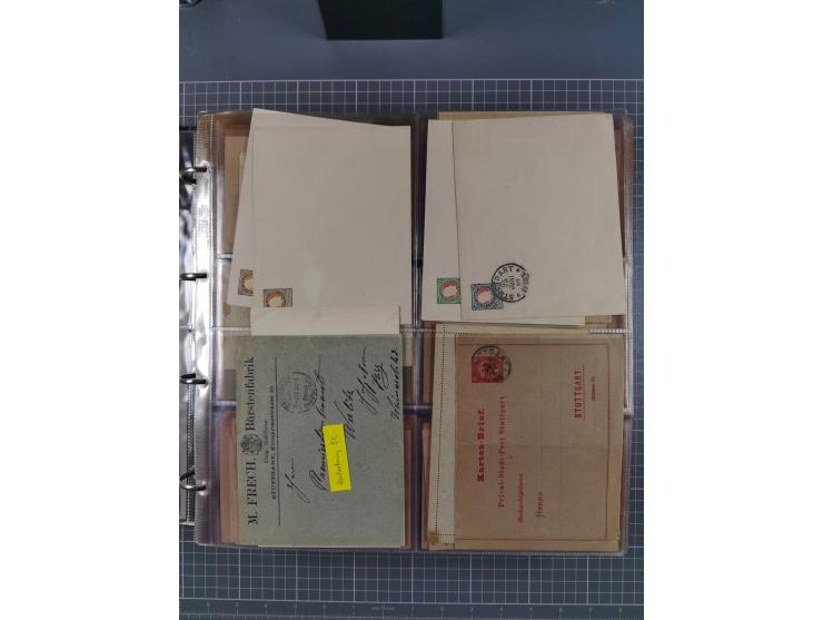 Stuttgart-Privat-Stadtpost: 1886-1900, über 140 Briefe, Karten und ungebrauchte und gebrauchte Ganzsachenkarten mit besseren.