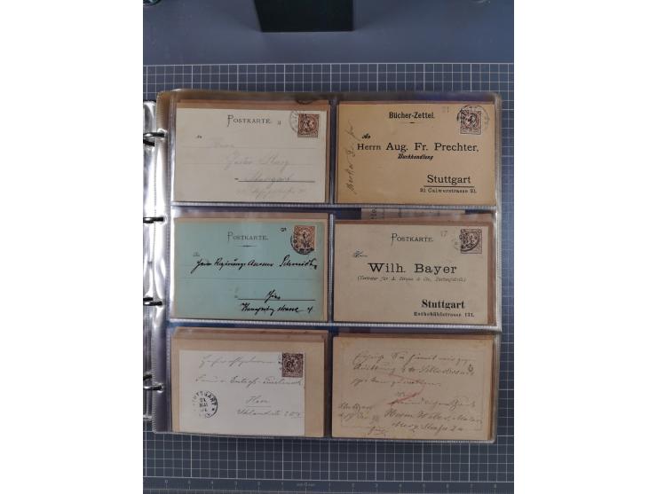 Stuttgart-Privat-Stadtpost: 1886-1900, über 140 Briefe, Karten und ungebrauchte und gebrauchte Ganzsachenkarten mit besseren.