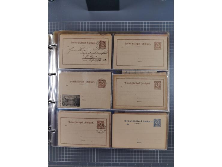 Stuttgart-Privat-Stadtpost: 1886-1900, über 140 Briefe, Karten und ungebrauchte und gebrauchte Ganzsachenkarten mit besseren.