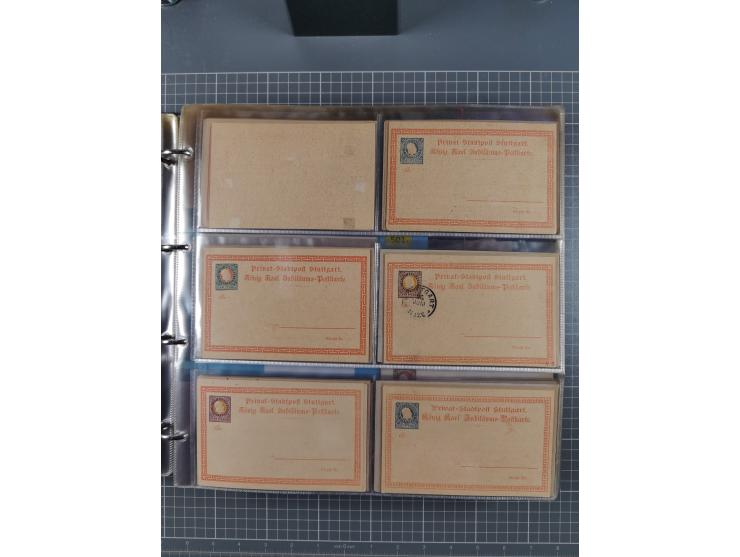 Stuttgart-Privat-Stadtpost: 1886-1900, über 140 Briefe, Karten und ungebrauchte und gebrauchte Ganzsachenkarten mit besseren.