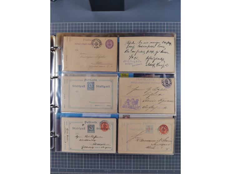 Stuttgart-Privat-Stadtpost: 1886-1900, über 140 Briefe, Karten und ungebrauchte und gebrauchte Ganzsachenkarten mit besseren.