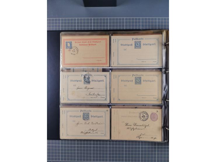 Stuttgart-Privat-Stadtpost: 1886-1900, über 140 Briefe, Karten und ungebrauchte und gebrauchte Ganzsachenkarten mit besseren.