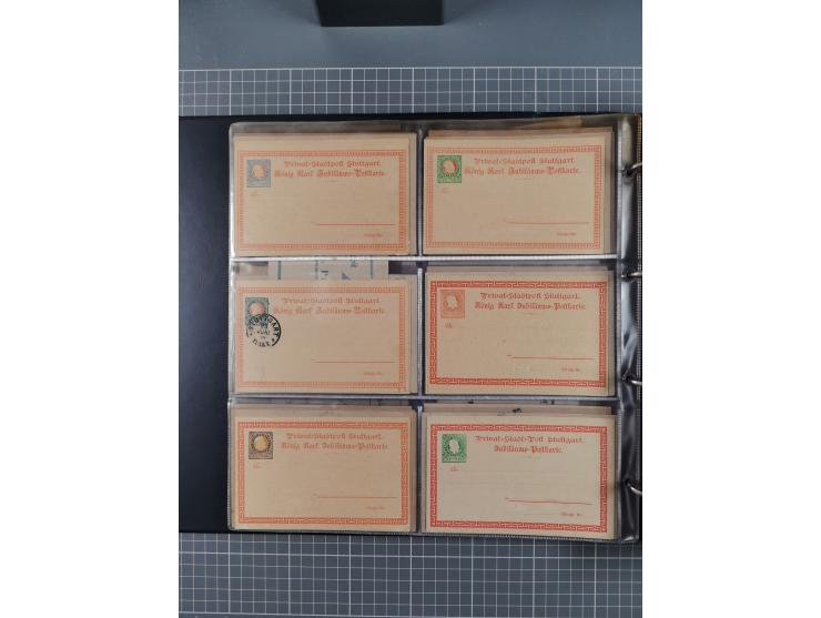 Stuttgart-Privat-Stadtpost: 1886-1900, über 140 Briefe, Karten und ungebrauchte und gebrauchte Ganzsachenkarten mit besseren.