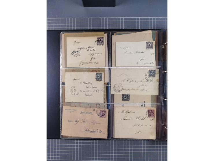 Stuttgart-Privat-Stadtpost: 1886-1900, über 140 Briefe, Karten und ungebrauchte und gebrauchte Ganzsachenkarten mit besseren.