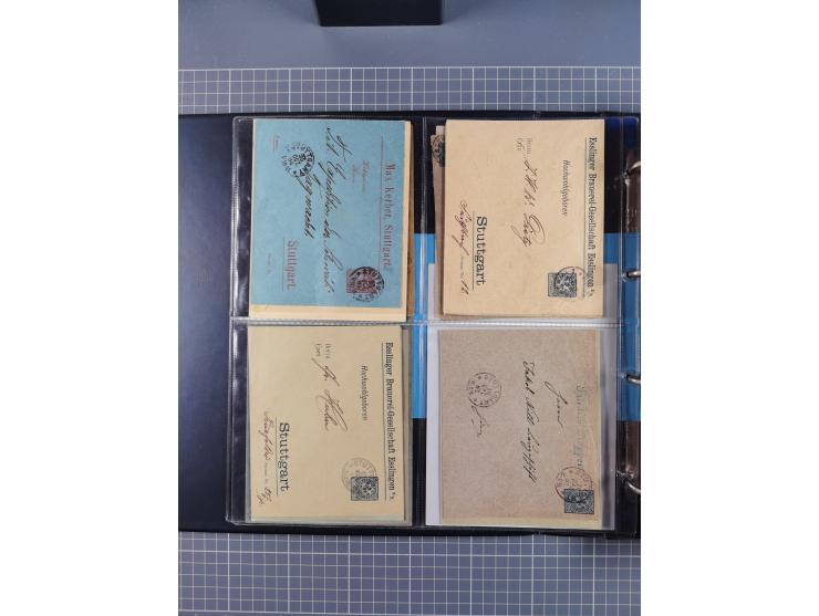 Stuttgart-Privat-Stadtpost: 1886-1900, über 140 Briefe, Karten und ungebrauchte und gebrauchte Ganzsachenkarten mit besseren.