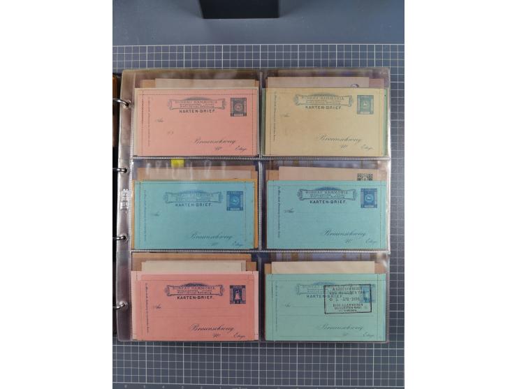 Braunschweig-Brief-Beförderung Hammonia, 1886/1900, über 100 Briefe, Karten, ungebrauchte und gebrauchte Ganzsachen sowie For