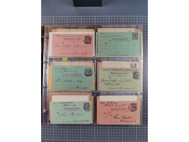 Braunschweig-Brief-Beförderung Hammonia, 1886/1900, über 100 Briefe, Karten, ungebrauchte und gebrauchte Ganzsachen sowie For