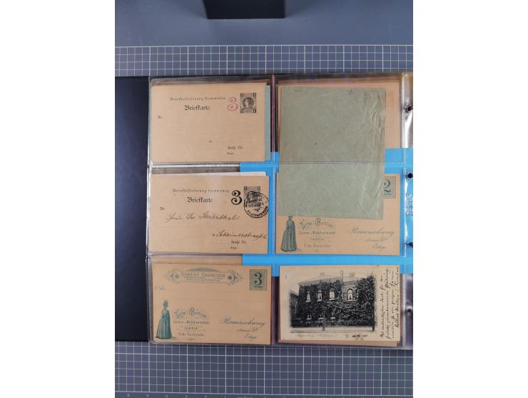 Braunschweig-Brief-Beförderung Hammonia, 1886/1900, über 100 Briefe, Karten, ungebrauchte und gebrauchte Ganzsachen sowie For