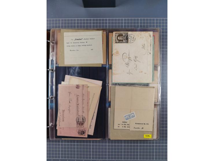 Breslau-HANSA: 1893/1900, fast 50 Briefe, Karten, ungebrauchte und gebraucht Ganzsachen und Formulare. Dabei u.a. zwei Briefe