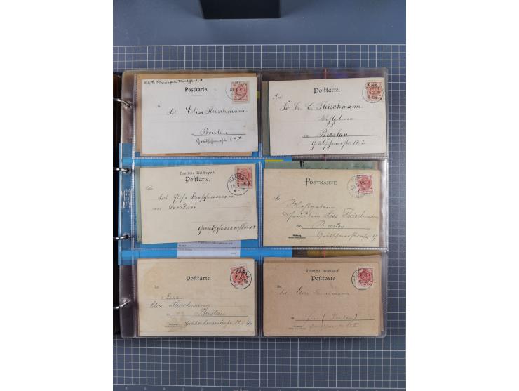 Breslau-HANSA: 1893/1900, fast 50 Briefe, Karten, ungebrauchte und gebraucht Ganzsachen und Formulare. Dabei u.a. zwei Briefe