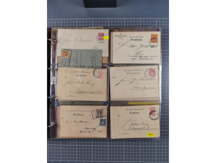 Chemnitz-HAMMONIA: 1897/1900, fast 60 Briefe, Karten und ungebrauchte/gestempelte Ganzsachen. Dabei u.a. Mi.-Nr. 28 auf Brief